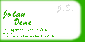 jolan deme business card